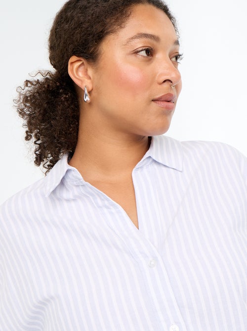 Camisa fluida oxford às riscas - Kiabi