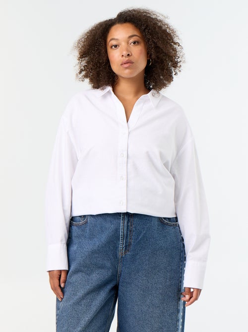 Camisa fluida oxford lisa - Kiabi