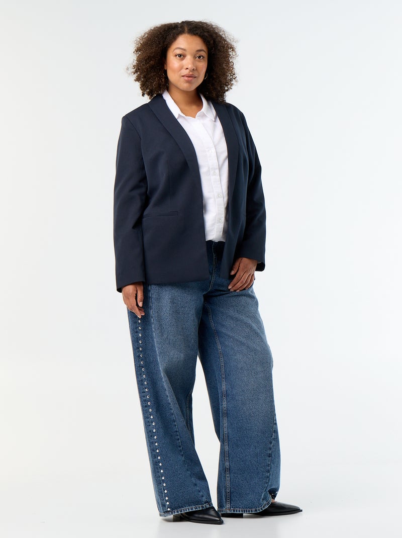 Camisa fluida oxford lisa Branco - Kiabi