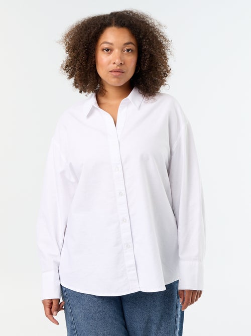 Camisa fluida oxford lisa - Kiabi