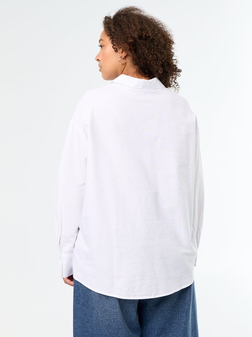 Camisa fluida oxford lisa - Kiabi