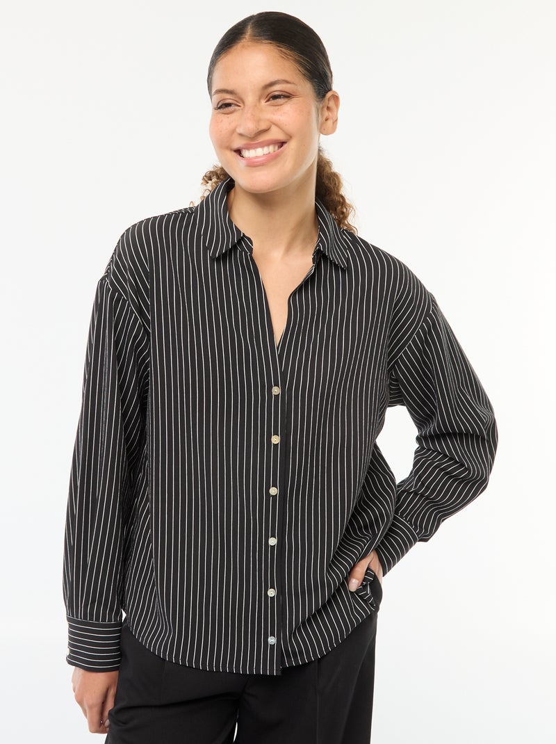 Camisa fluida Preto - Kiabi