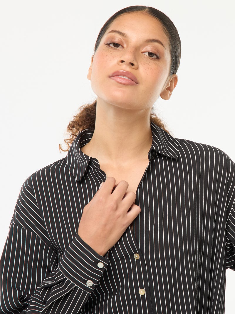 Camisa fluida Preto - Kiabi