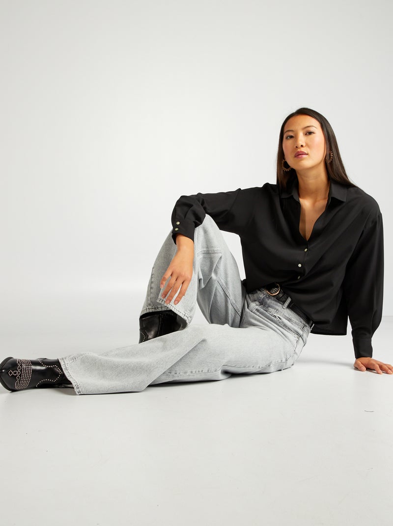 Camisa fluida Preto - Kiabi