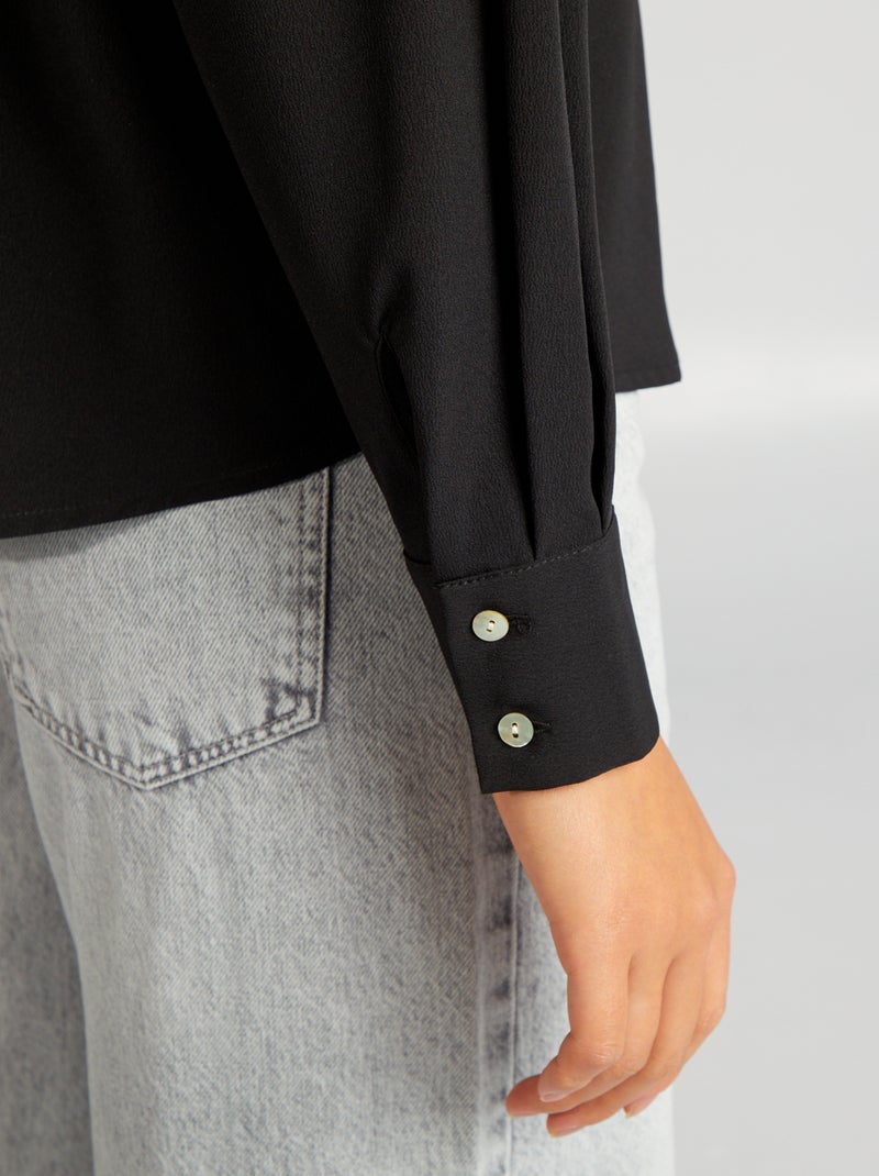 Camisa fluida Preto - Kiabi