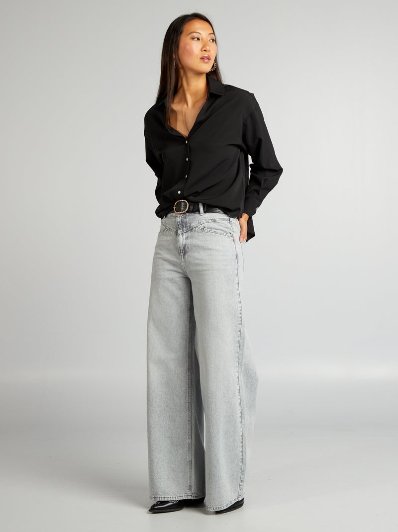 Camisa fluida Preto - Kiabi