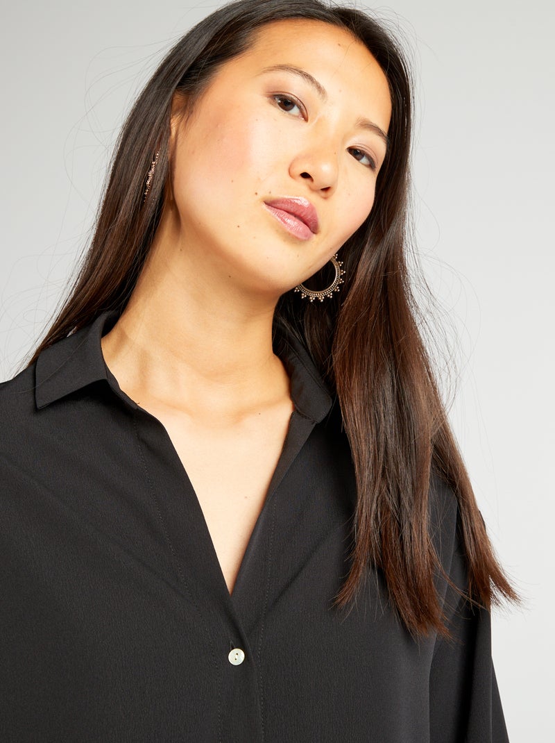 Camisa fluida Preto - Kiabi