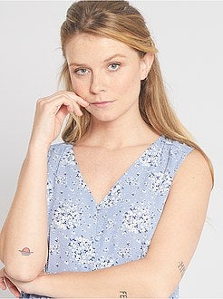 Camisa fluida sem mangas - Kiabi