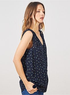 Camisa fluida sem mangas - Kiabi