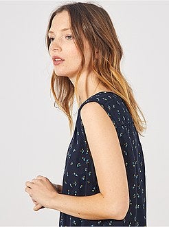 Camisa fluida sem mangas - Kiabi