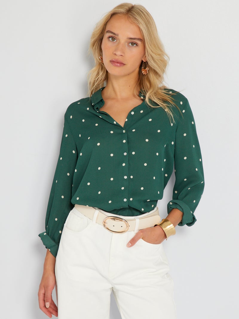 Camisa fluida VERDE - Kiabi
