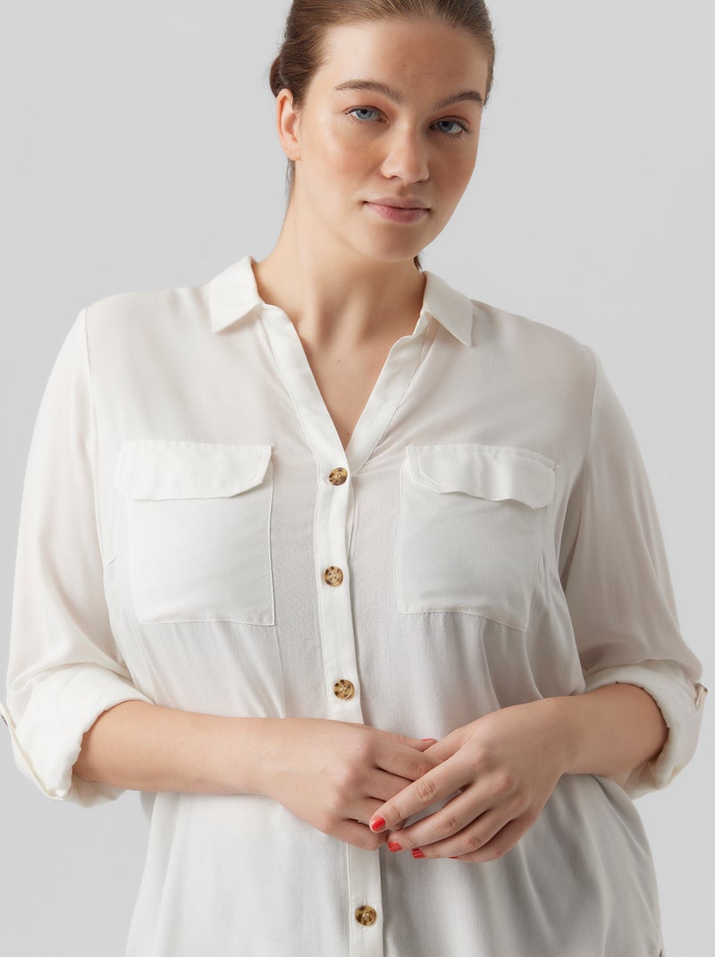 Camisa fluida 'Véro moda curve' BRANCO - Kiabi