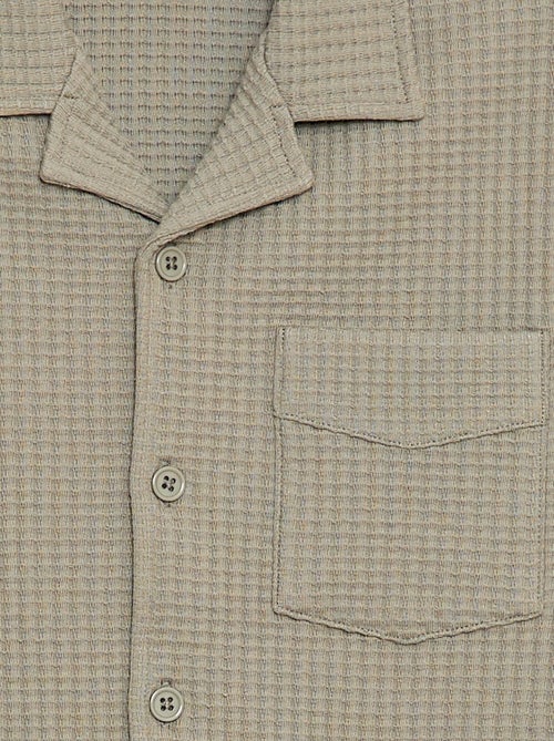 Camisa gofrada lisa - Kiabi