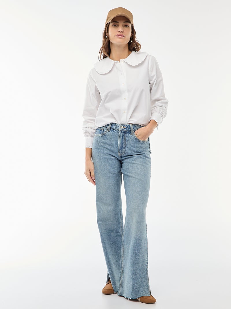 Camisa gola Claudine Branco - Kiabi