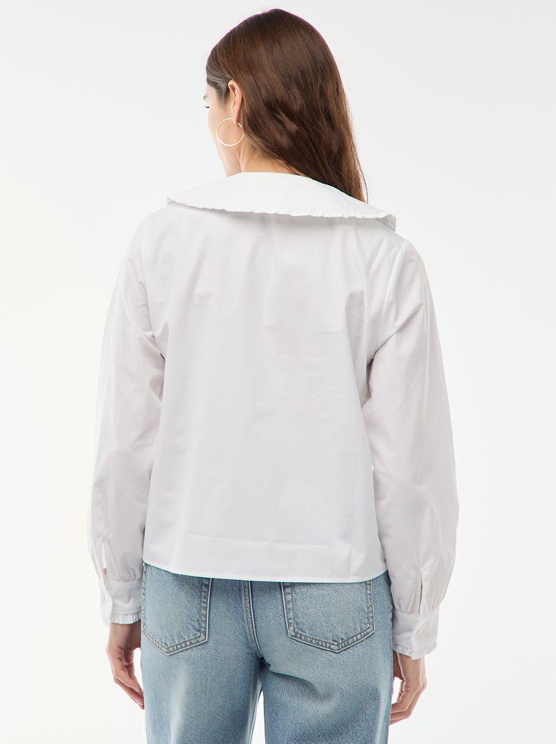 Camisa gola Claudine Branco - Kiabi