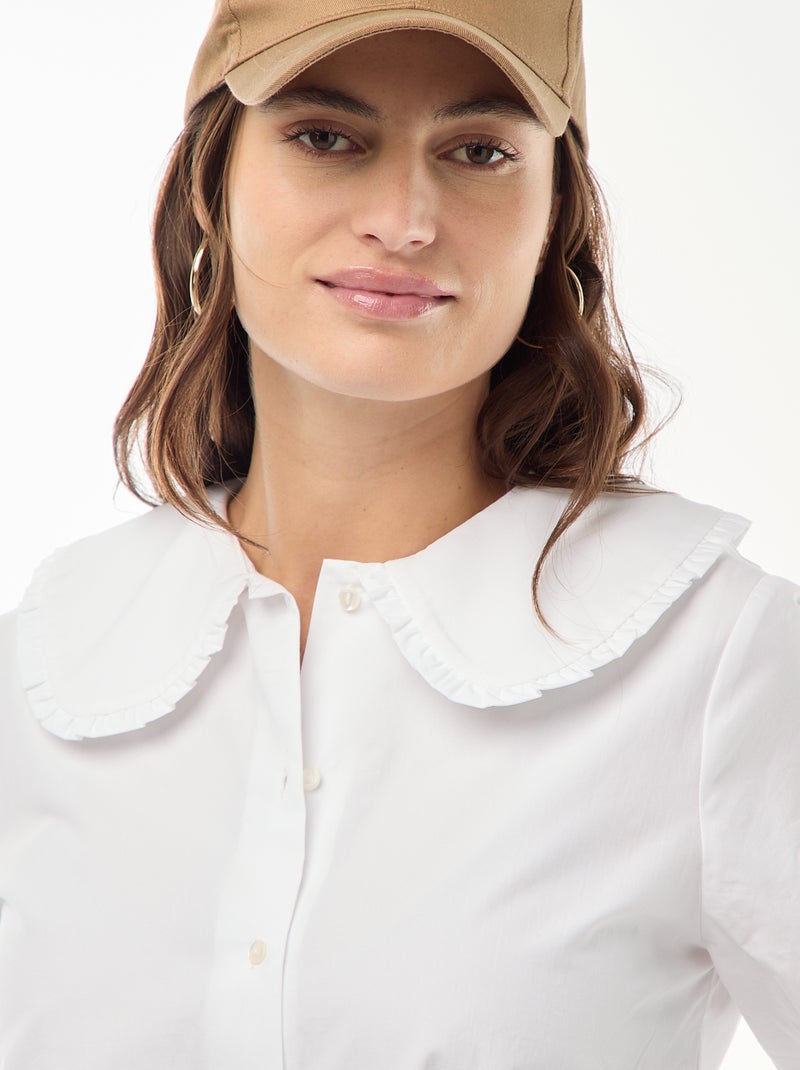 Camisa gola Claudine Branco - Kiabi