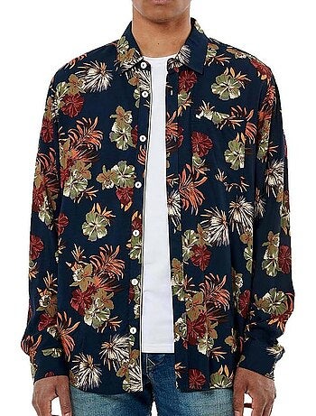 Camisa homem kaporal cool azul-marinho/bordô