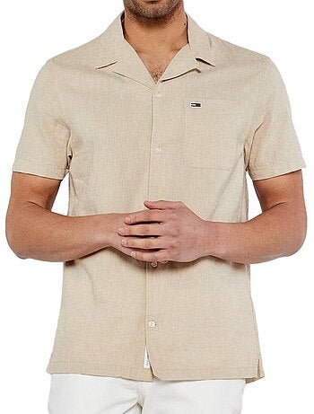Camisa Homem Tommy Hilfiger Linho Camp-aruba Cru
