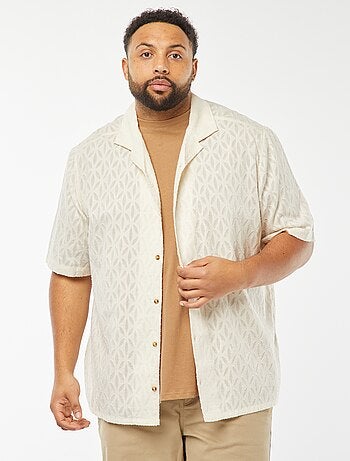Camisa jacquard de manga curta