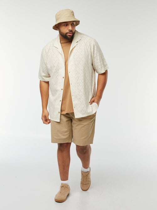 Camisa jacquard de manga curta - Kiabi