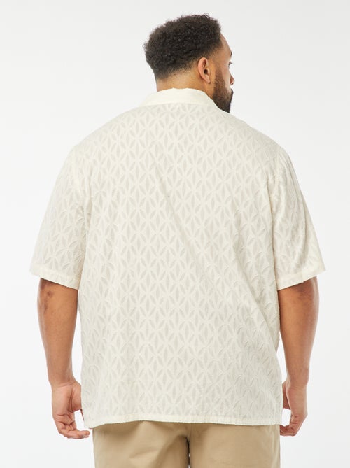 Camisa jacquard de manga curta - Kiabi