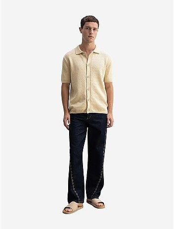 Camisa jacquard texturada com botões giesto