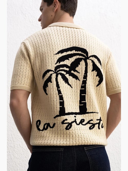 Camisa jacquard texturada com botões giesto - Kiabi
