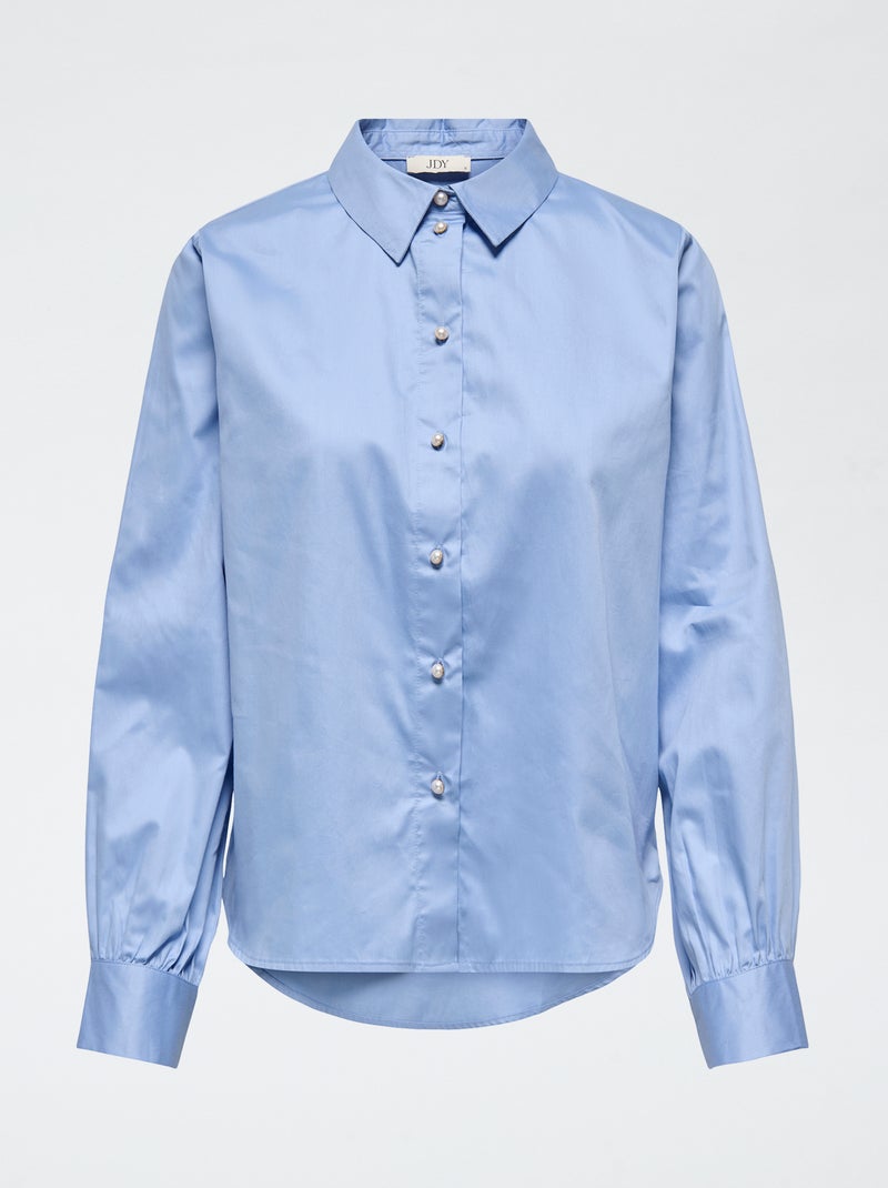 Camisa 'JDY' com pérola de madrepérola Azul - Kiabi