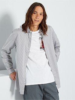 Camisa justa às riscas - Kiabi