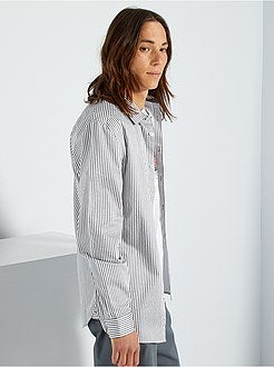 Camisa justa às riscas - Kiabi