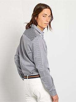 Camisa justa às riscas - Kiabi