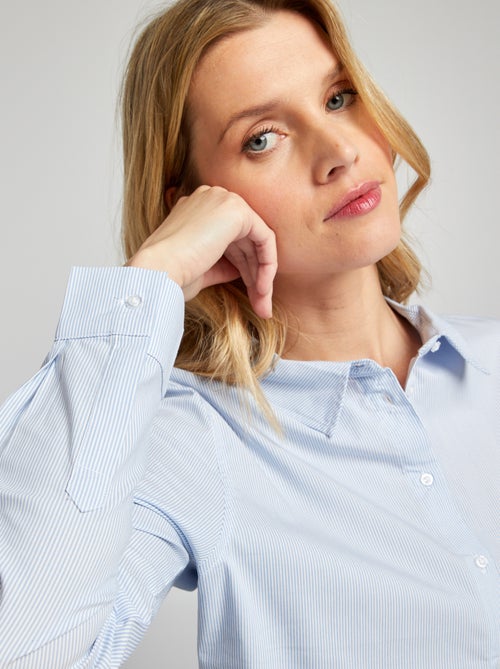 Camisa justa com colarinho italiano - Kiabi