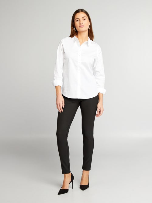 Camisa justa com colarinho italiano - Kiabi