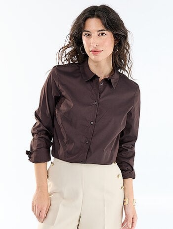 Camisa justa com colarinho italiano
