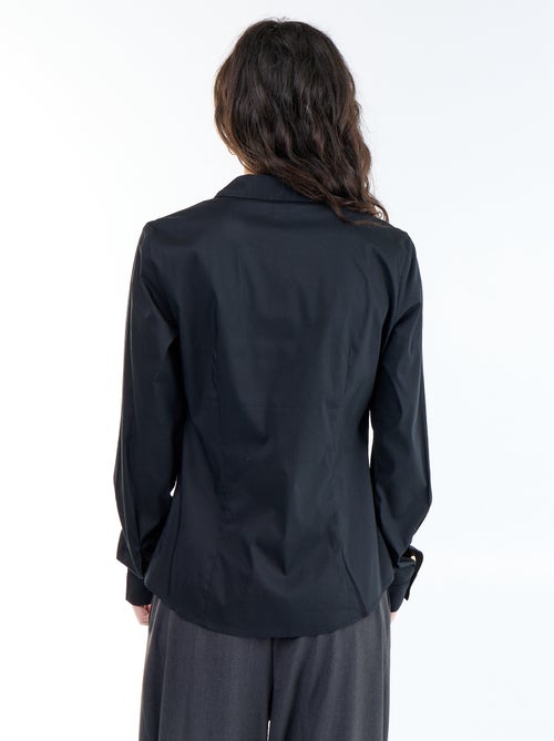 Camisa justa com colarinho italiano - Kiabi