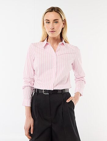 Camisa justa com colarinho italiano