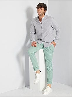 Camisa justa em algodão gofrado - Kiabi