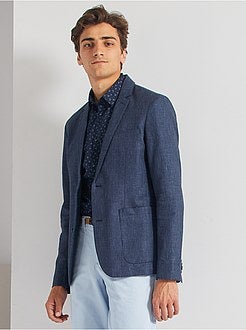 Camisa justa em linho e algodão - Kiabi