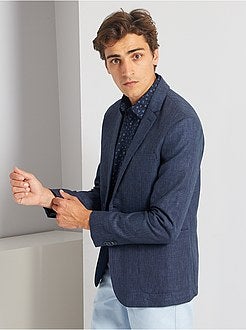 Camisa justa em linho e algodão - Kiabi