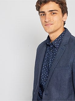 Camisa justa em linho e algodão - Kiabi