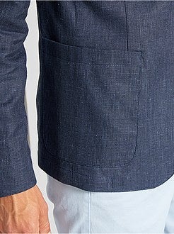 Camisa justa em linho e algodão - Kiabi