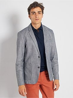 Camisa justa em linho e algodão - Kiabi