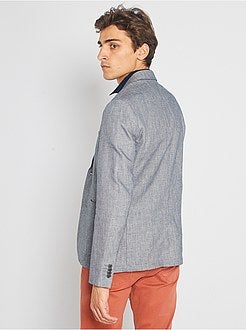 Camisa justa em linho e algodão - Kiabi