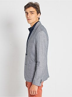 Camisa justa em linho e algodão - Kiabi