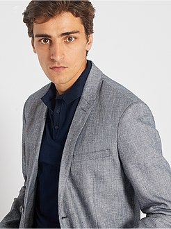 Camisa justa em linho e algodão - Kiabi