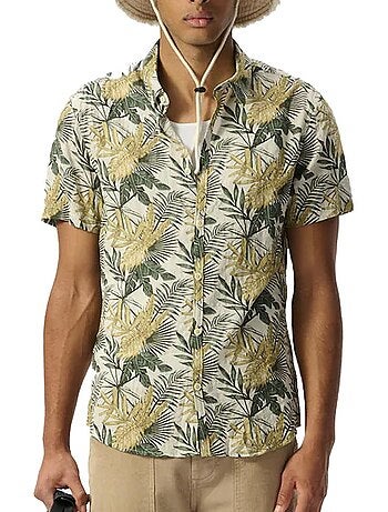 Camisa Kaki de Homem com Padrões Teddy Smith Dixon