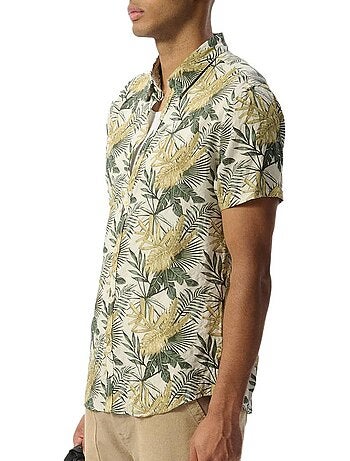Camisa Kaki de Homem com Padrões Teddy Smith Dixon