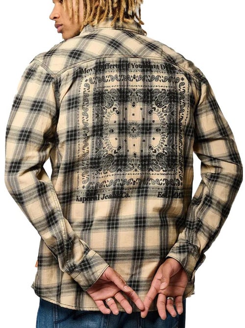 Camisa Kaporal BERCO para Homem Preta/Bege - Kiabi Camisa Kaporal BERCO para Homem Preta/Bege - Kiabi