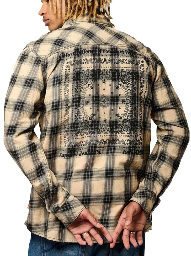 Camisa Kaporal BERCO para Homem Preta/Bege Preto - Kiabi