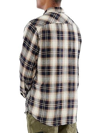 Camisa kaporal caseyh para homem castanha/azul-marinho